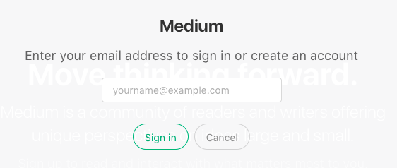 geen wachtwoord nodig op medium.com